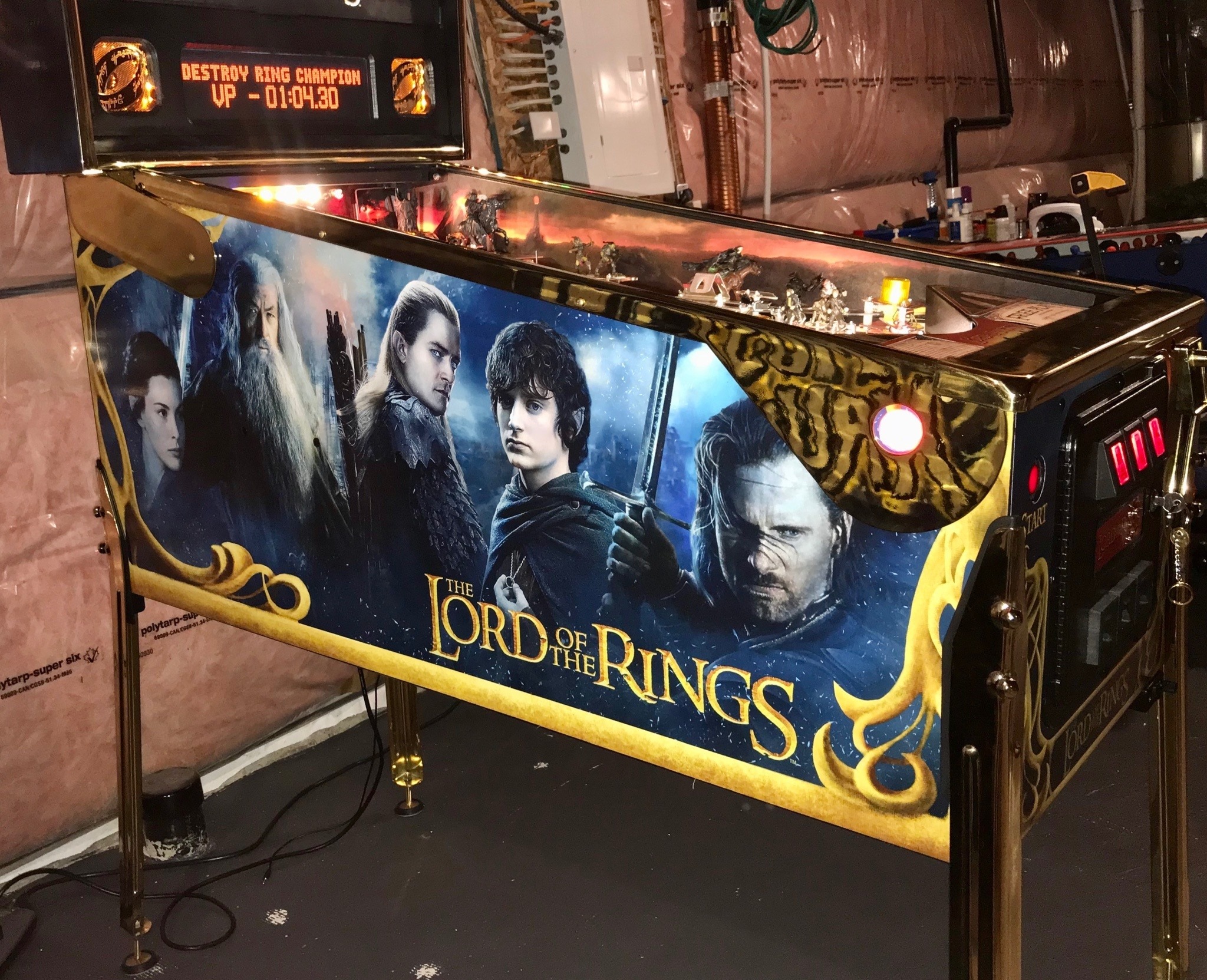 Size 22 Ring LOTR Lord of the Rings/Hobbit pinball custom shooter rod CLEAR 