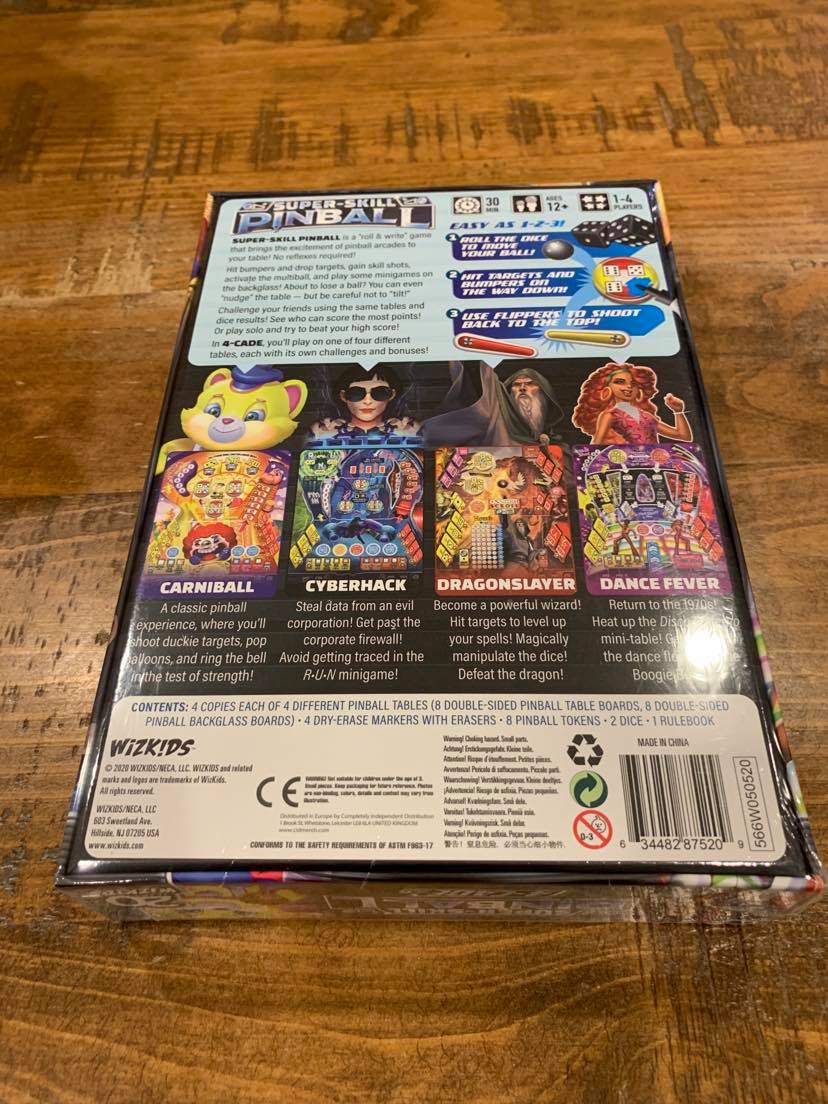 Super-Skill Pinball Back of Box