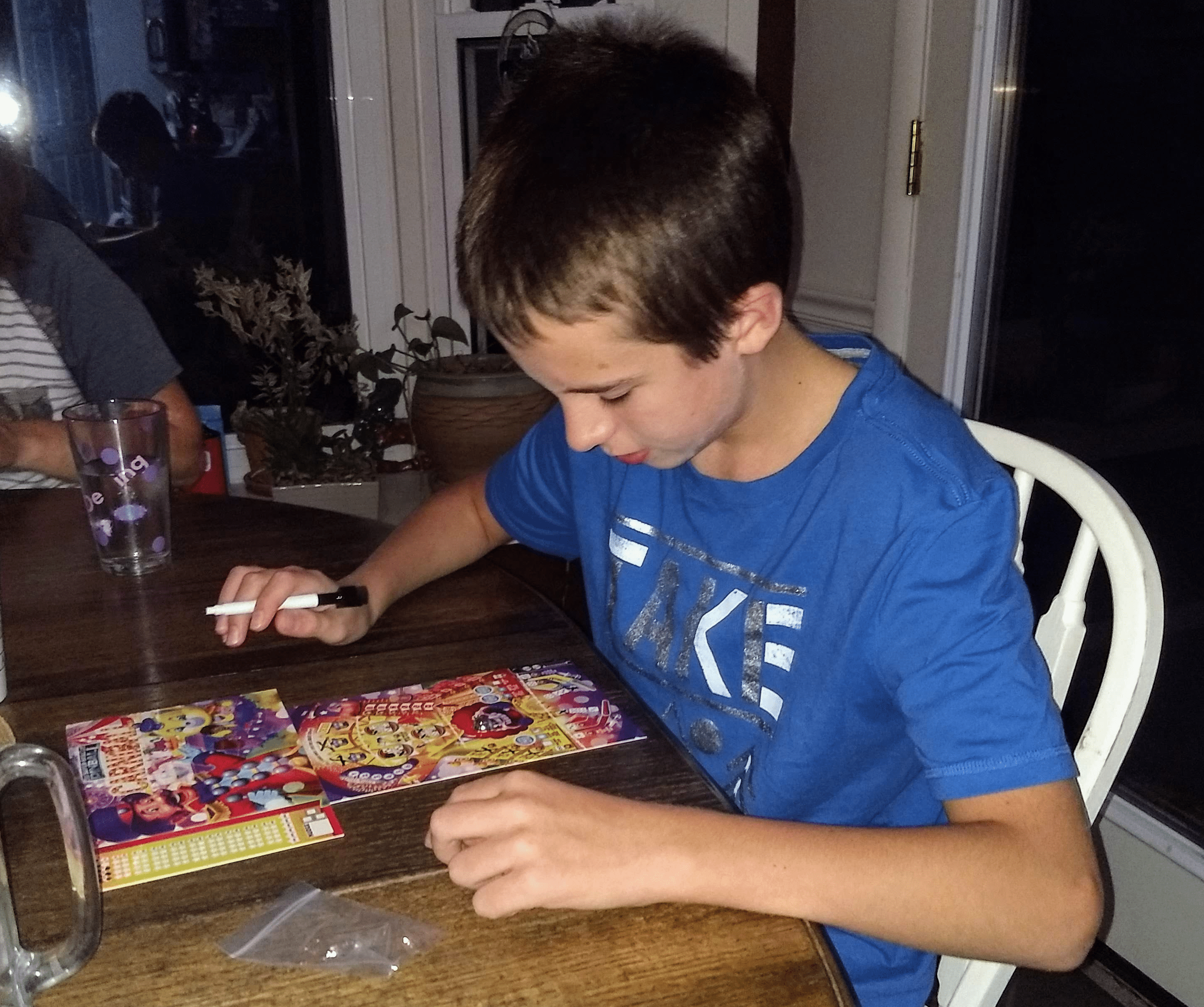 12 year old playing Super-Skill Pinball Game