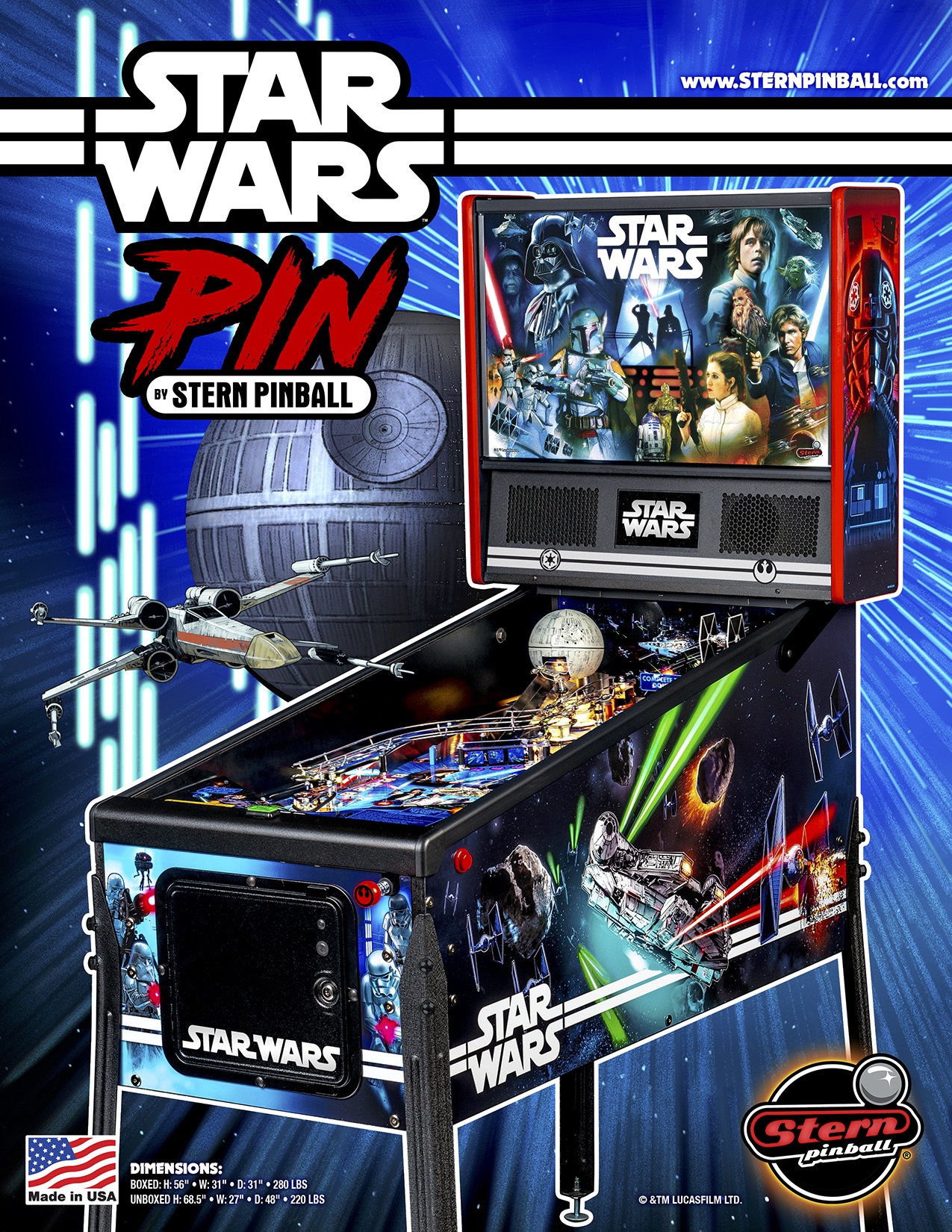 Star Wars Comic Home Edition Pinball Machine - Operation Pinball