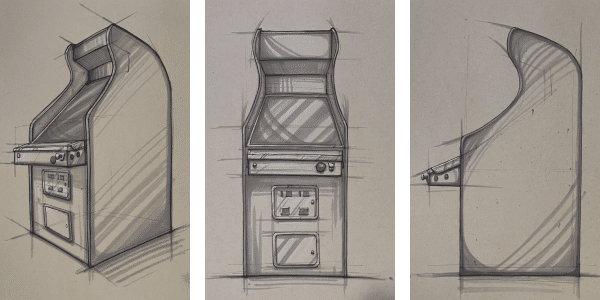 VIDBALL arcade cabinet mock-ups