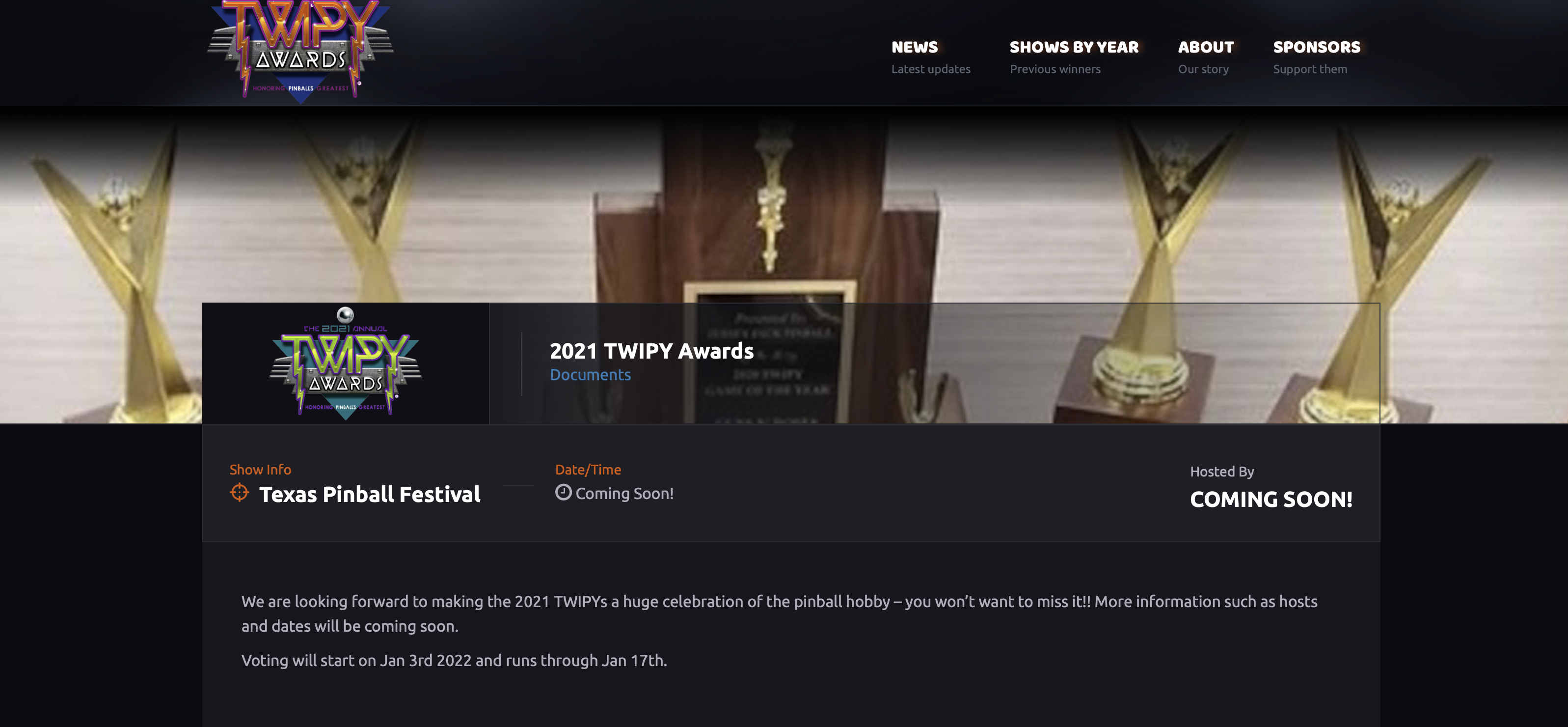 Texas Pinball Festival 2023 - Dates